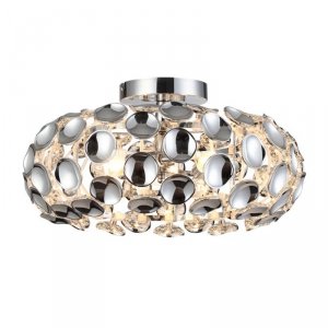 LAMPA SUFITOWA PLAFON DEKORACYJNY CHROM GLAMOUR DO POKOJU SALONU SYPIALNI LIGHT PRESTIGE FERRARA LP-17060/3C