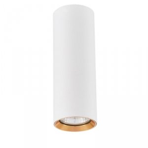 LAMPA NATYNOWA TUBA PLAFON SPOT BIAŁO ZŁOTA BIAŁA ZE ZŁOTYM RINGIEM LIGHT PRESTIGE MANACOR LP-232/1D - 170 WH/GD