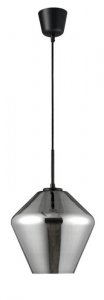 LAMPA WISZĄCA CZARNA KLOSZ SMOKY GRAFITOWY SZKLANY LUCES EXCLUSIVAS CANETE LE41939