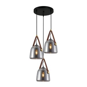 ITALUX SOLTA PND-24342-3A-BK-SG LAMPA WISZĄCA DYMIONA  SZKLANA