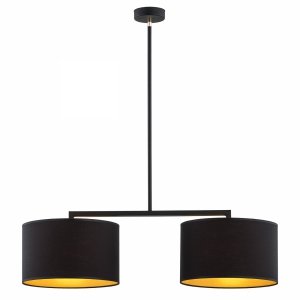 LAMPA WISZĄCA CZARNO ZŁOTA PODWÓJNA Z ABAŻUREM NAD STÓŁ DO SALONU JADALLNI SYPIALNI ARGON KARIN 899
