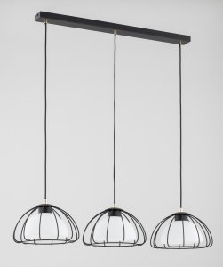 ALFA SOSNOWSCY NERSY 62445 LAMPA WISZĄCA CZARNA NA LISTWIE Z KLOSZEM SZKLANYM NAD STÓŁ