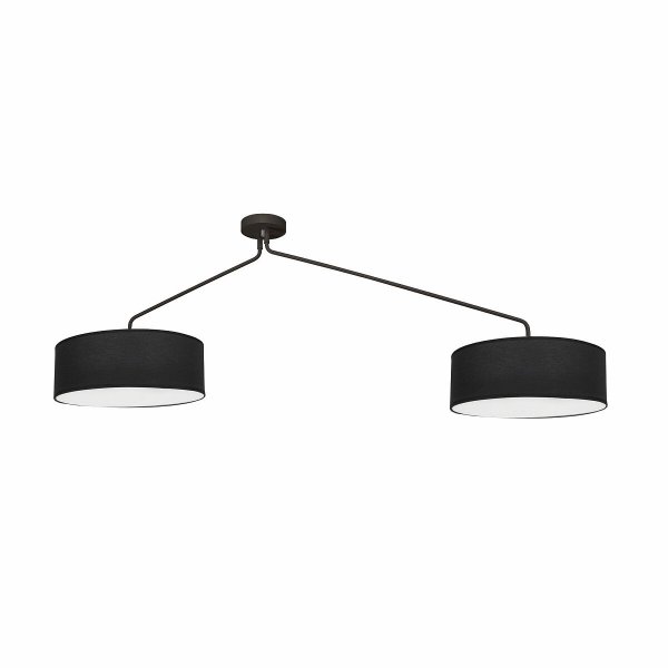 NOWODVORSKI 7950 FALCON LAMPA SUFITOWA NOWOCZESNA CZARNA Z ABAŻUREM DO SALONU 