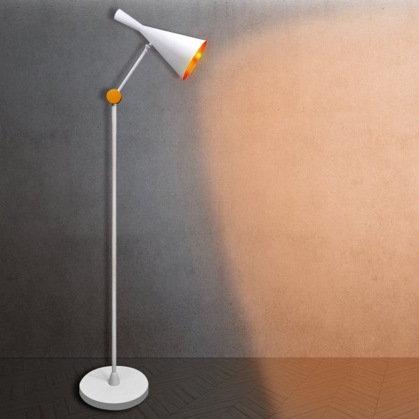 GOLDLUX POLUX MODERN 308023 LAMPA PODŁOGOWA BIAŁO ZŁOTA NOWOCZESNA