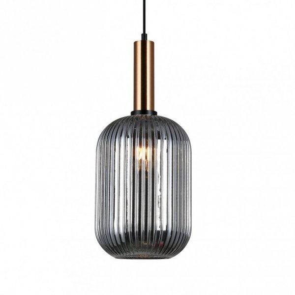 ITALUX ANTIOLA PND-5588-1L-BRO+SG LAMPA WISZĄCA NOWOCZESNA SZKLANY DYMIONY KLOSZ DO KUCHNI