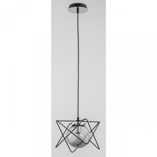 ALFA SOSNOWSCY 60753 SAGITO  LAMPA WISZĄCA CHROM CZARNA KULA GRAFITOWA