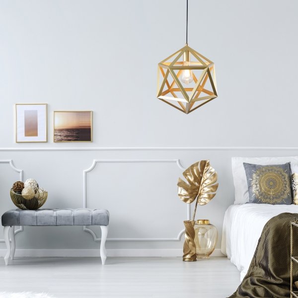 GOLDLUX POLUX DENMARK 318848LAMPA WISZĄCA ZŁOTA NOWOCZESNA