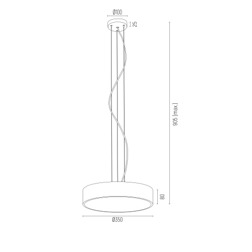 ARGON DARLING LED 3350 LAMPA WISZĄCA OKRĄGŁA CZARNA KOŁO RING LED 3000K