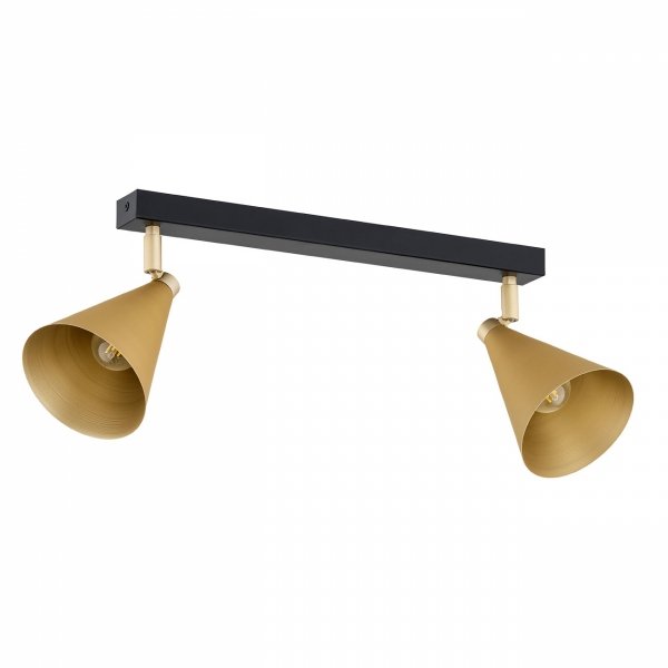 LAMPA SUFITOWA CZARNO ZŁOTA PLAFON SPOT REGULOWANY CZARNO ZŁOTY ARGON LUCINDA 7149
