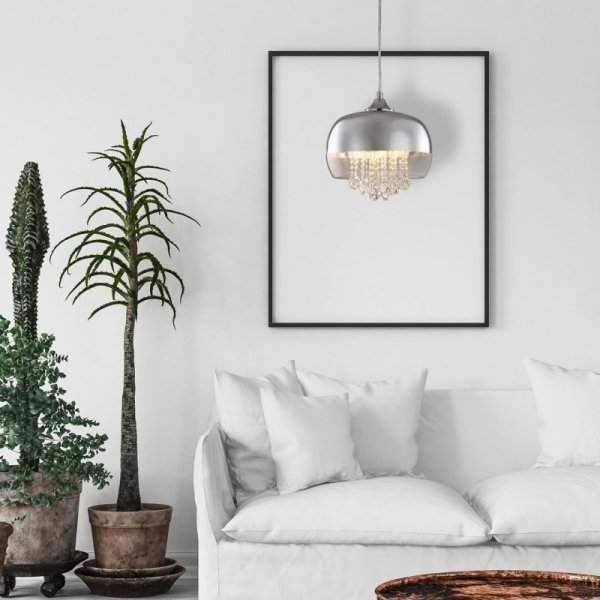 MILAGRO ML3802 LAMPA WISZĄCA LUNA SZKLANA Z KRYSZTAŁKAMI GLAMOURMILAGRO ML3802 LAMPA WISZĄCA LUNA SZKLANA Z KRYSZTAŁKAMI GLAMOUR