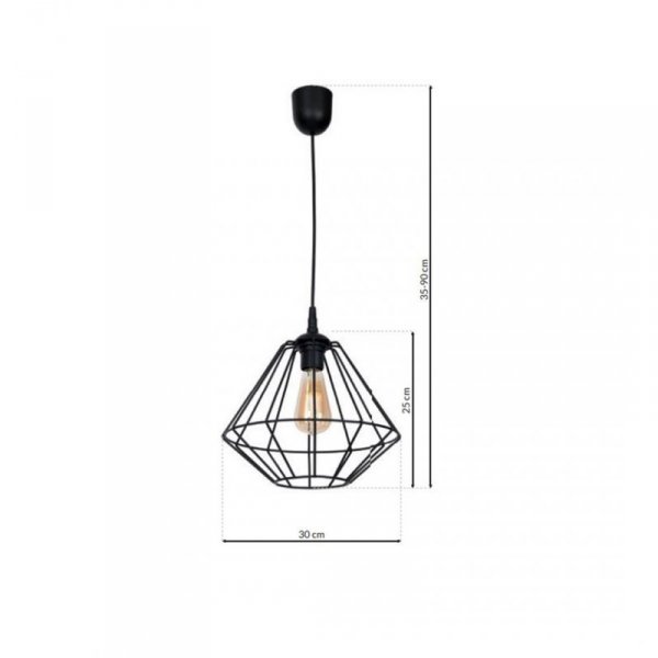 Lampa wisząca COLIN BLACK 1xE27
