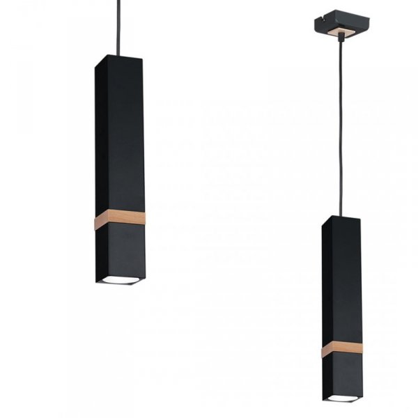 MILAGRO Lampa wisząca VIDAR BLACK 1xGU10