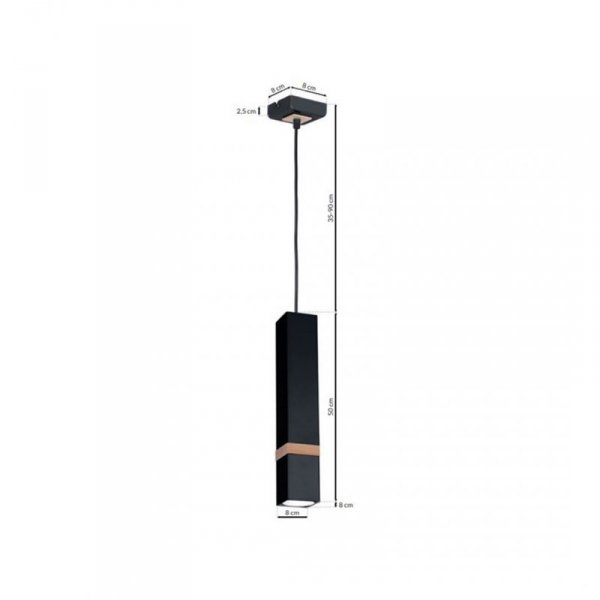 MILAGRO Lampa wisząca VIDAR BLACK 1xGU10