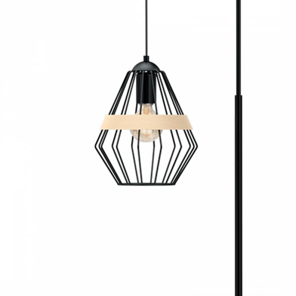 MILAGRO Lampa stojąca CLIFF BLACK 1xE27