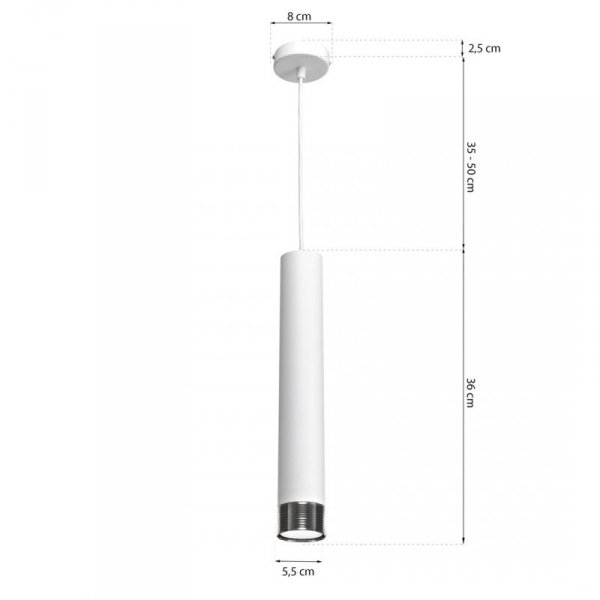 MILAGRO Lampa wisząca DANI WHITE/CHROME 1xGU10