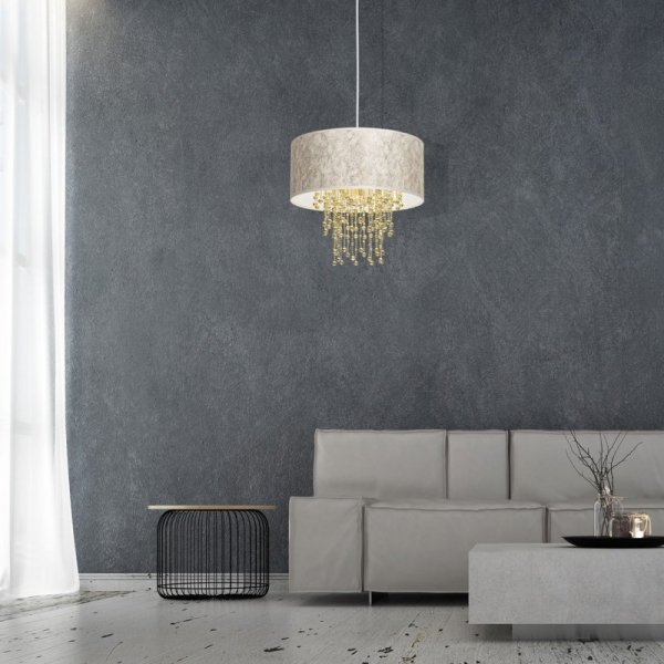 MILAGRO Lampa wisząca ALMERIA WHITE/GOLD 1xE27