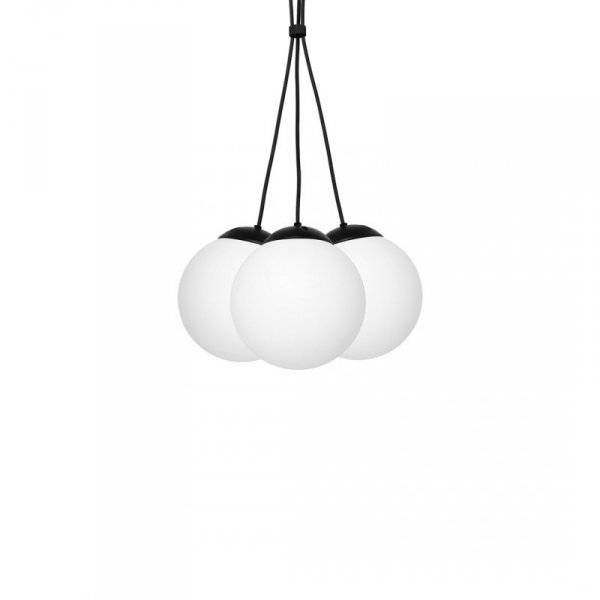 MILAGRO MLP6523 LIMA BLACK LAMPA WISZĄCA CZARNA KULE MLECZNE BIAŁE KLOSZEMILAGRO MLP6523 LIMA BLACK LAMPA WISZĄCA CZARNA KULE MLECZNE BIAŁE KLOSZE