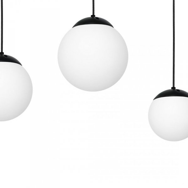MILAGRO MLP6524 LIMA BLACK LAMPA WISZĄCA CZARNA KULE MLECZNE BIAŁE KLOSZE