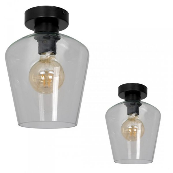 MILAGRO MLP6602 SANTIAGO CLEAR LAMPA SUFITOWA CZARNA KLOSZ PRZEŹROCZYSTY