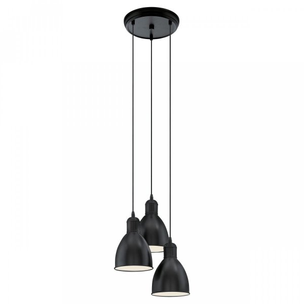 EGLO PRIDDY 49465 LAMPA WISZĄCA CZARNA CZARNA METALOWA NA KOLE