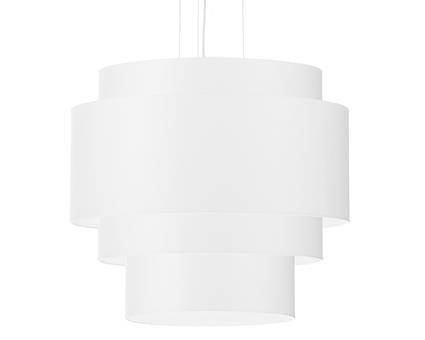 Żyrandol REFLEXION 50 biały abażur tkanina, stal nowoczesna lampa wisząca sufitowa E27 LED SOLLUX LIGHTING