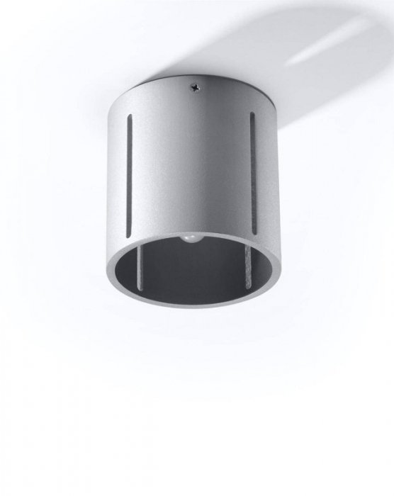Plafon INEZ szary walec aluminium nowoczesna lampa z liniowym prześwitem sufitowa G9 LED SOLLUX LIGHTING