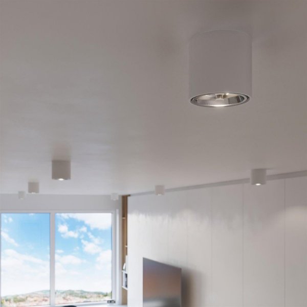 Plafon TIUBE biały walec aluminium minimalistyczna lampa sufitowa Gu10/ES111 LED SOLLUX LIGHTING
