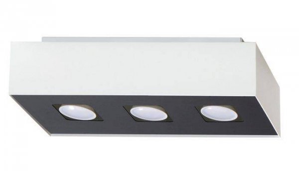 Plafon MONO 3 biały czarny lampa sufitowa stalowa prostokąt nowoczesna Gu10 LED SOLLUX LIGHTING