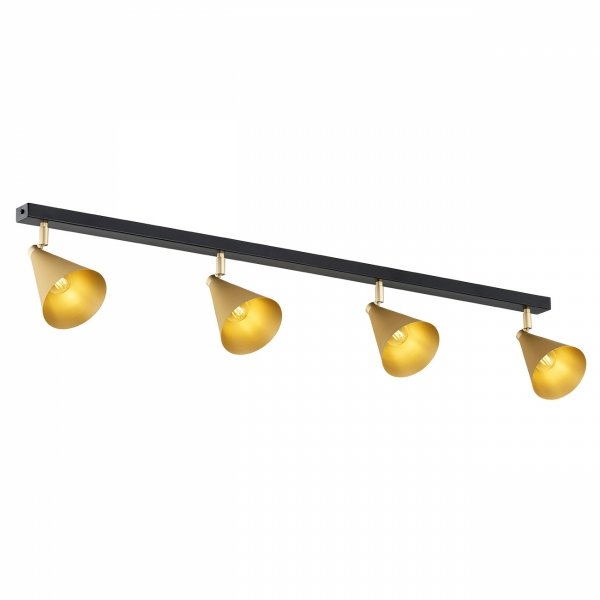 LAMPA SUFITOWA CZARNO ZŁOTA PLAFON SPOT REGULOWANY CZARNO ZŁOTY ARGON LUCINDA 1807
