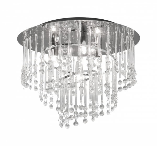 LAMPA SUFITOWA PLAFON CHROM KRYSZTAŁOWY W STYLU GLAMOUR DO SALONU SYPIALNO ZUMALINE 19154M TERRE 