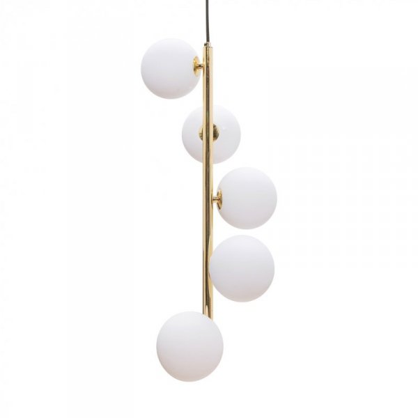 LAMPA WISZĄCA CZARNO ZŁOTA KULE BIAŁE ZUMALINE 5648 ALI ZUMALINE