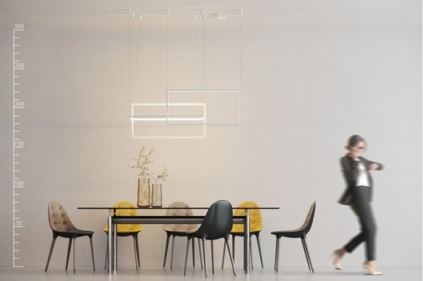 AZZARDO METRIC AZ2915 LAMPA WISZĄCA GEOMETRYCZNA PROSTOKĄT BIAŁA
