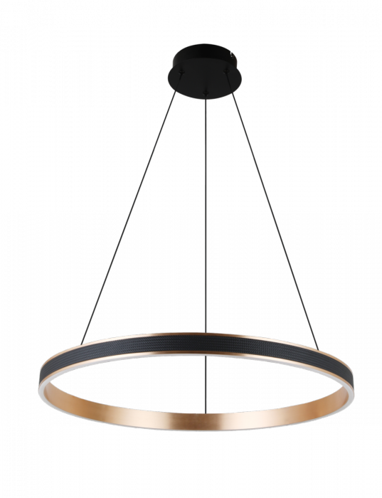 AZZARDO AZ5778 RIO 80 3-STEP DIMM BK/GO LAMPA WISZĄCA LED KOŁO RING OBRĘCZ CZARNO ZŁOTA 80CM