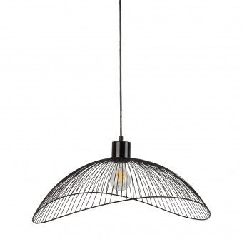 ITALUX  NUNEZ PND-1702-1-L-B LAMPA WISZĄCA DRUCIANY KLOSZ CZARNY NOWOCZESNY 