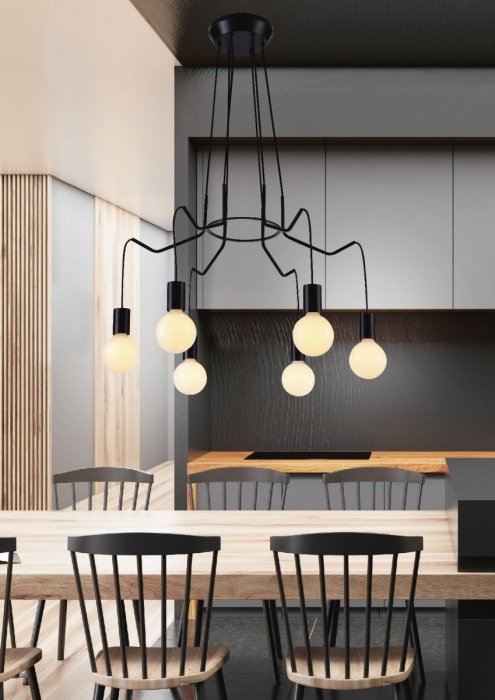 ARANŻACJA-BASSO-LAMPA-WISZĄCA-6X40W E27 CZARNA-WWW.WSZYSTKIELAMPY.PL-36-71033 ,