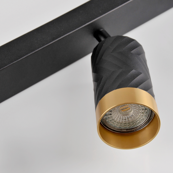 GOLDLUX POLUX ARRAS 323552 KINKIET PLAFON SPOT REFLEKTOR DEKORACYJNY CZARNO ZŁOTY