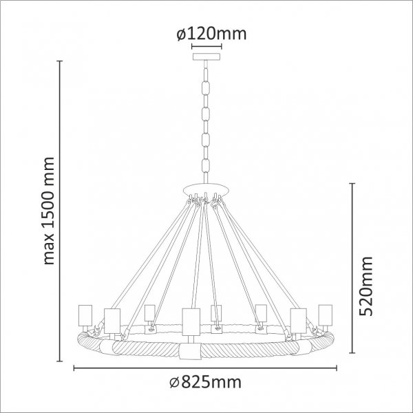 GOLDLUX POLUX ROPE ARTHUR 307927 LAMPA WISZĄCA NA KOLE SZNUR INDUSTRIALNA LOFT BOHO RUSTYKALNA