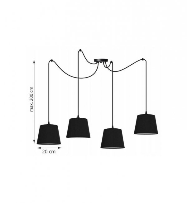 Lampa wisząca z abażurem - SPIDER 1921/4/cone LIGHT HOME