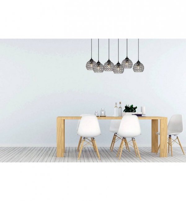 LAMPA SUFITOWA Z KRYSZTAŁKAMI CZARNA CRYSTAL HOME LIGHT HOME