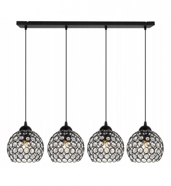 LAMPA SUFITOWA Z KRYSZTAŁKAMI CZARNA CRYSTAL HOME LIGHT HOME