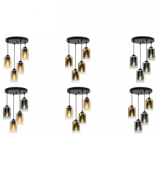 Lampa wisząca ze szklanymi kloszami - HELLA 2320/4/OW LIGHT HOME