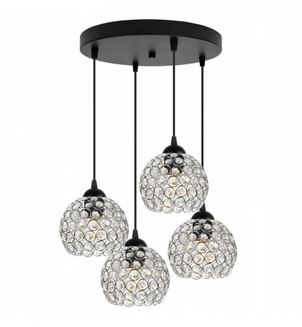 Lampa wisząca ze szklanymi kloszami - CRYSTAL 2220/4/OW/C LIGHT HOME