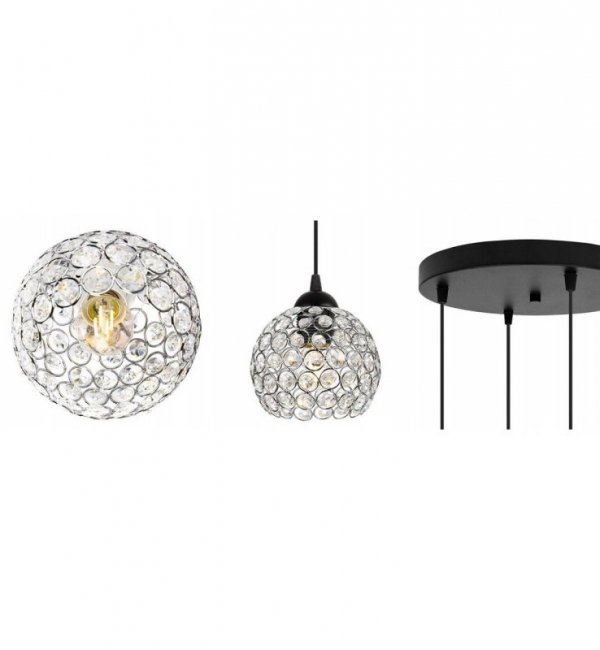 Lampa wisząca ze szklanymi kloszami - CRYSTAL 2220/4/OW/C LIGHT HOME