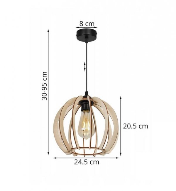 Zwis wiszący pojedynczy dekoracyjny - TIMBER 2361/1 LIGHT HOME