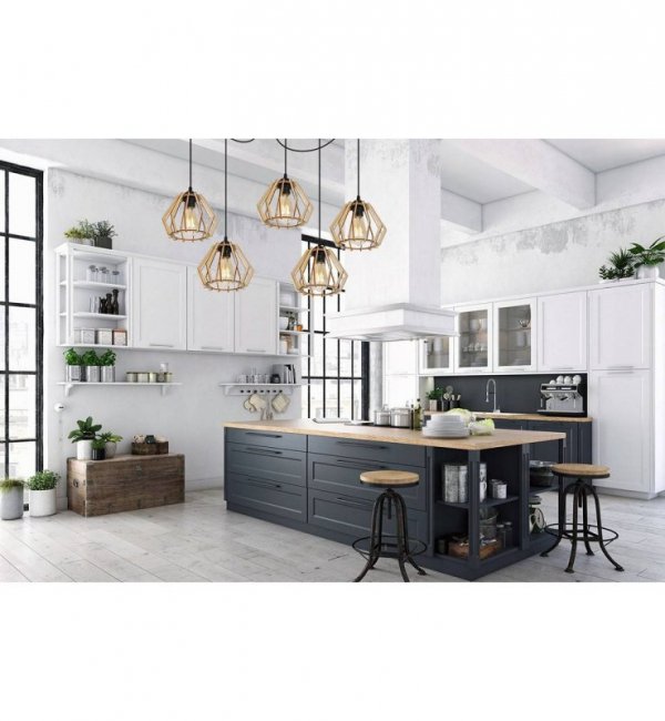 Lampa wisząca nowoczesna - SPIDER TIMBER 2360/5 LIGHT HOME