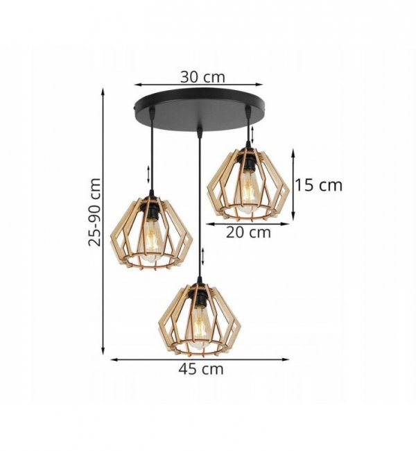 Lampa wisząca nowoczesna - TIMBER 2360/3/OW LIGHT HOME