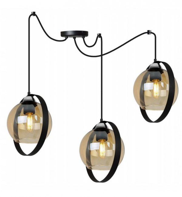 Lampa wisząca ze szklanymi kloszami - SPIDER RING HAGA 2346/3/M LIGHT HOME