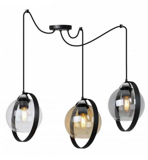 Lampa wisząca ze szklanymi kloszami - SPIDER RING HAGA 2346/3/MIX LIGHT HOME