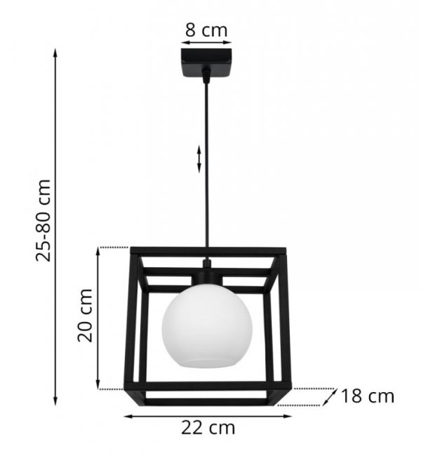 Lampa wisząca ze szklanymi kloszami - ELIZA CAGE 2370/1 LIGHT HOME
