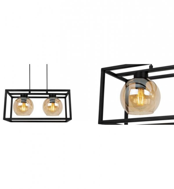 Lampa wisząca ze szklanymi kloszami - HAGA CAGE 2370/2/M LIGHT HOME
